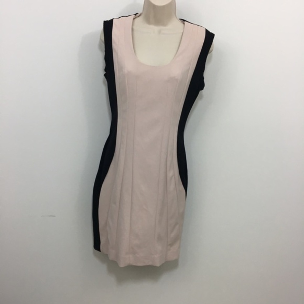 Diane Von Furstenberg stretch sheath mini dress color block sleeveless size 8